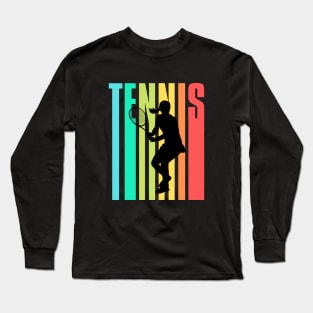 Tennis Player Silhouette Long Sleeve T-Shirt